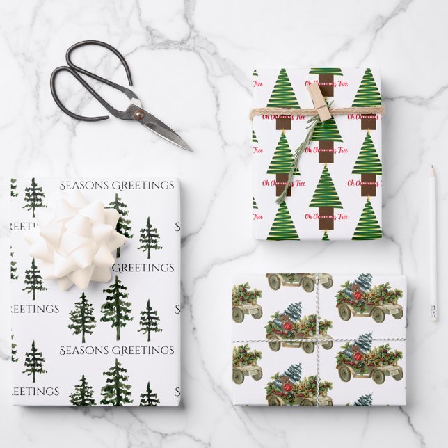 Oh Christmas Trio Wrapping Paper Sheets (Creator Uploaded)