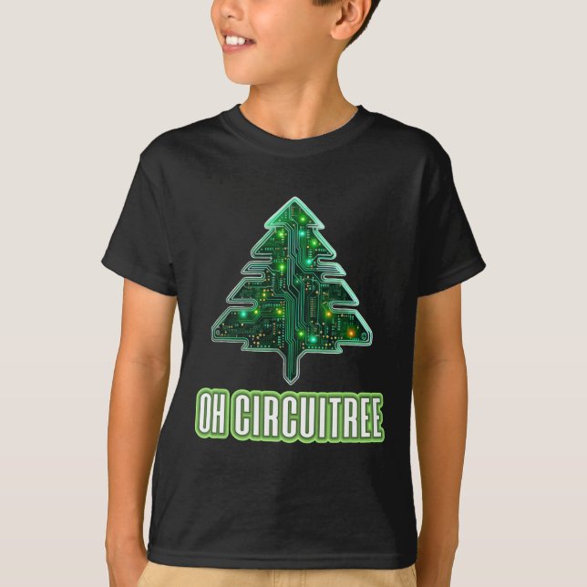 Oh Circuitree Christmas Electronics Circuit Board  T-Shirt (Front)