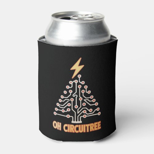 Oh Circuitree Electrician Christmas Tree Xmas Can Cooler