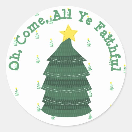 Oh Come All Ye Faithful Christmas Tree Sticker