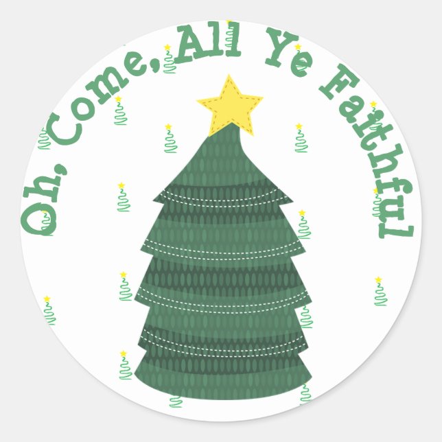 Oh Come All Ye Faithful, Christmas Tree Sticker (Front)