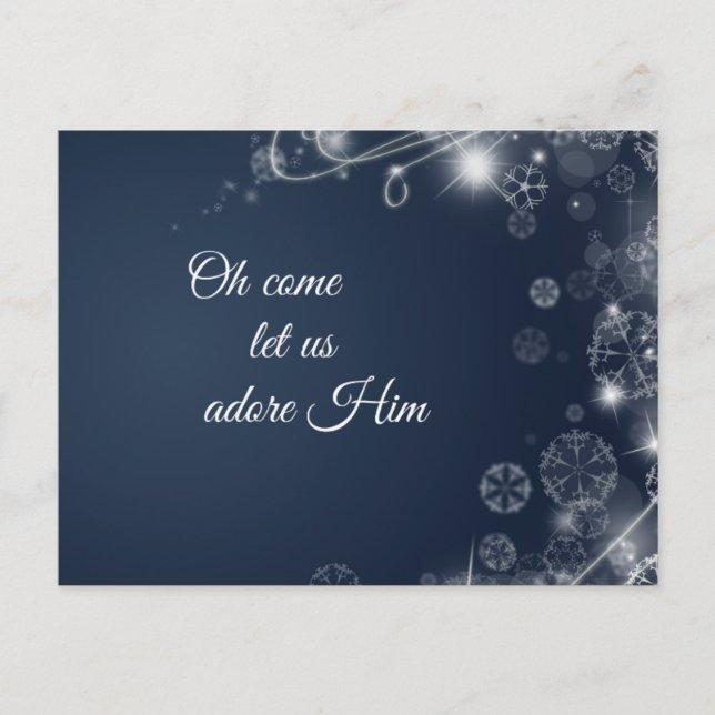 Oh Come Let us Adore Him Christian Christmas Holiday Postcard (Front)