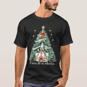 Oh Come Let Us Adore Him Christian Jesus Christmas T-Shirt