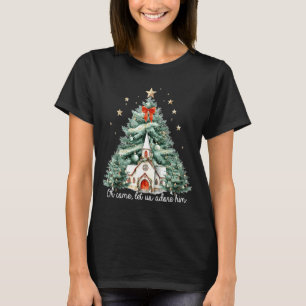 Oh Come Let Us Adore Him Christian Jesus Christmas T-Shirt