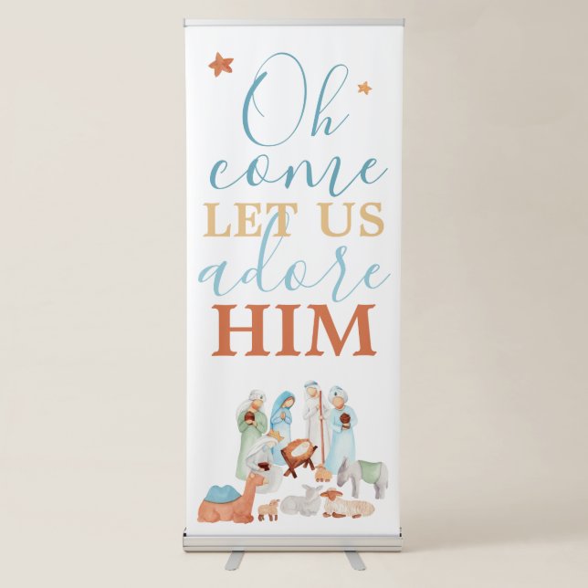 Oh Come Let Us Adore Him Christmas Banner (Front)