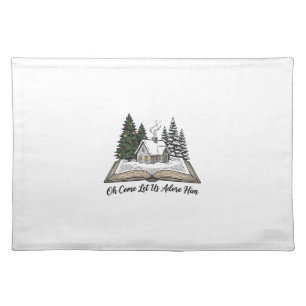 Oh Come Let Us Adore Him Christmas Book Design_1 Cloth Placemat