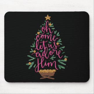 Oh Come Let Us Adore Him Jesus Christmas Christian Mouse Pad