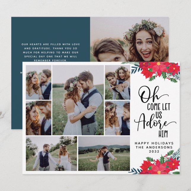 Oh Come Let Us Adore Him Wedding Announcement  (Front/Back)