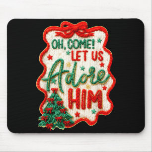 Oh Come Let Us Adore Him Yarn Crochet Nativity Chr Mouse Pad