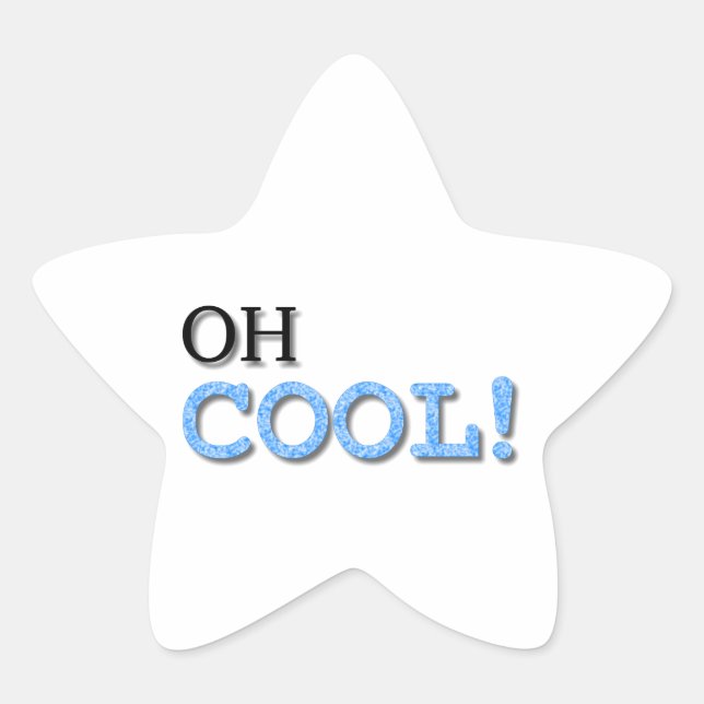 Oh Cool Text Star Sticker (Front)