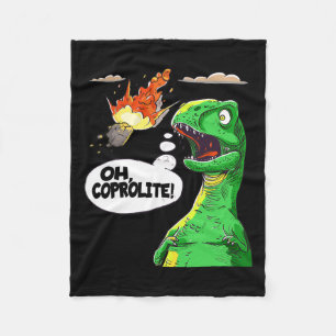 Oh Coprolite Paleontology's Humor Funny Dinosaur C Fleece Blanket