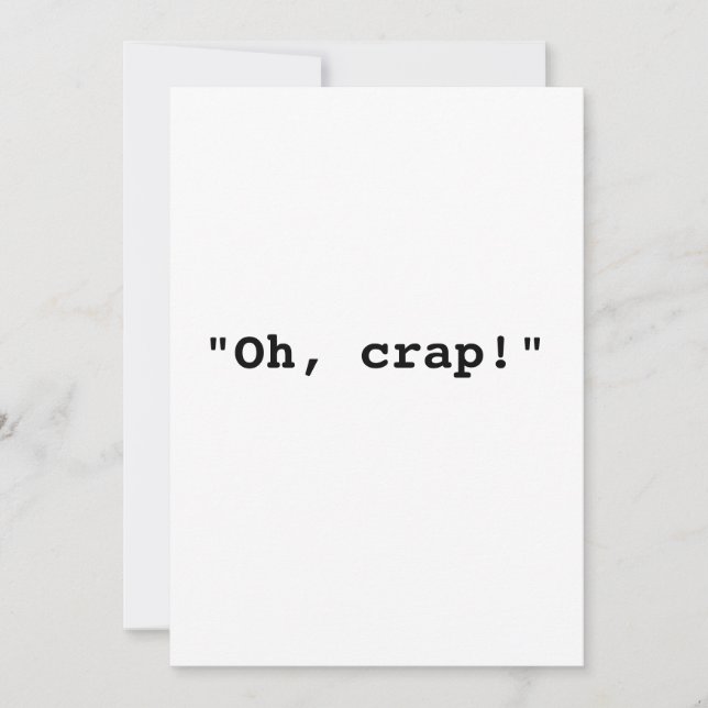 "Oh, crap!" invite (Front)