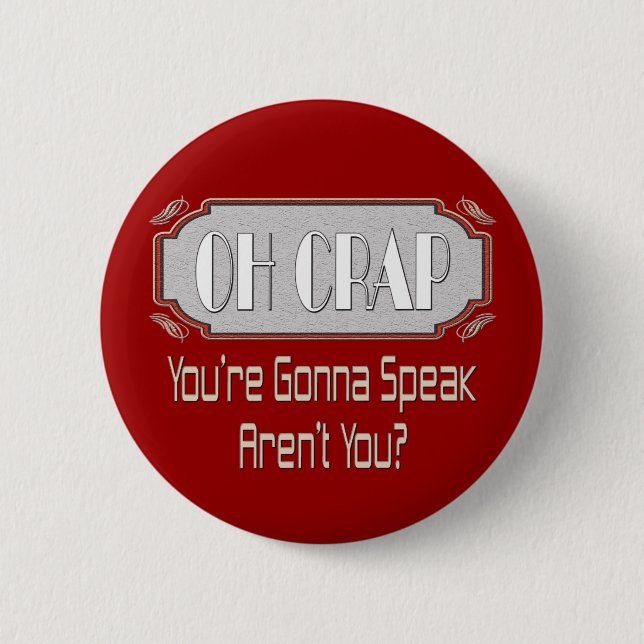 Oh Crap Pinback Button (Front)