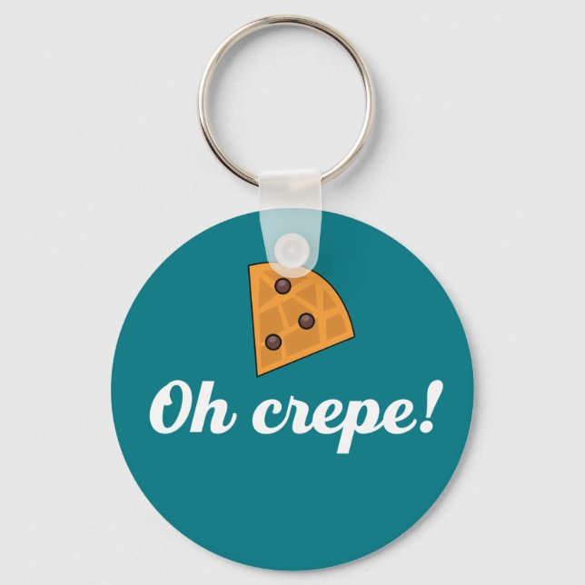 Oh Crepe Funny French Food Puns Keychain (Front)
