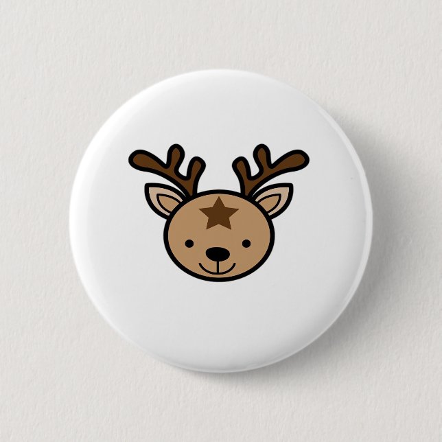 Oh Cute Deer Minimal Design  Button (Front)