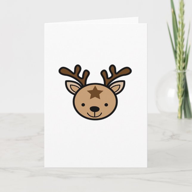 Oh Cute Deer Minimal Design  Card (Front)