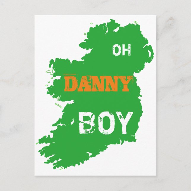 Oh Danny Boy St Paddys Day cool Eire Map Postcard (Front)