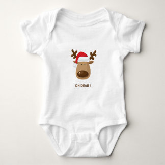 Oh Dear! Funny Reindeer Holiday Gift for moms Baby Bodysuit