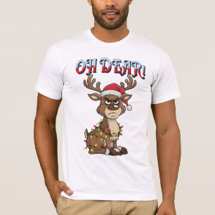 Oh Dear Grumpy Reindeer Christmas Lights Funny  T-Shirt