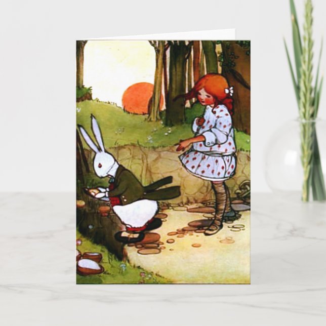 Oh Dear! Oh Dear! I Shall be Late! Greeting Cards (Front)