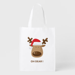 Oh Dear Reindeer Holiday for Nurses Grocery Bag