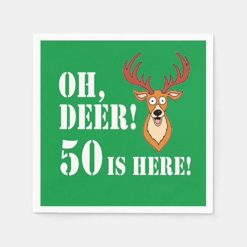 Oh Deer 50th Birthday Napkins