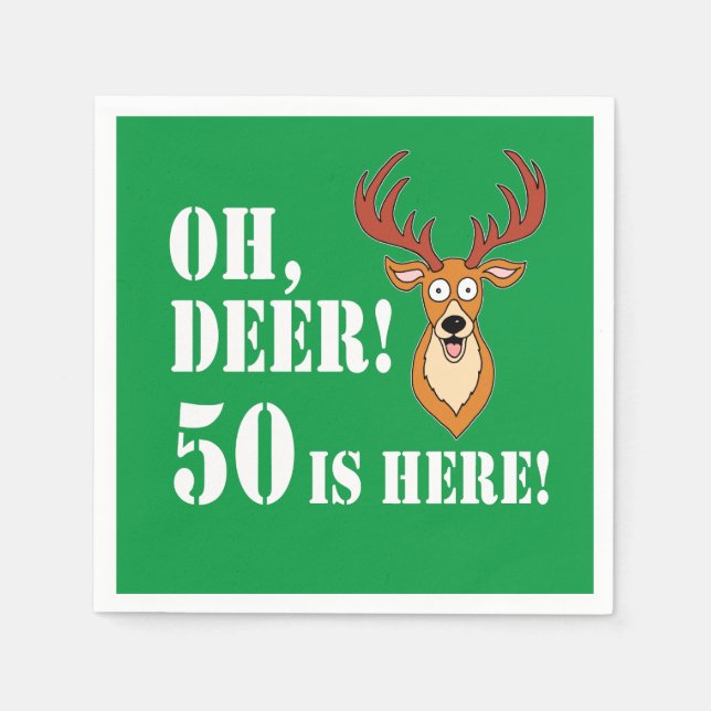 Oh Deer 50th Birthday Napkins (Front)