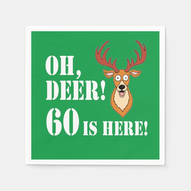 Oh Deer 60th Birthday Napkins (Front)