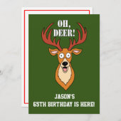 Oh Deer 65th Birthday Personalized Invitation (Front/Back)