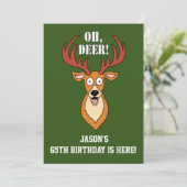 Oh Deer 65th Birthday Personalized Invitation (Standing Front)
