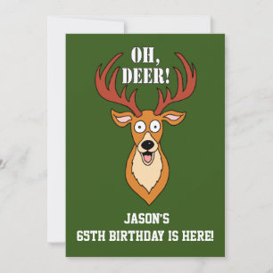 Oh Deer 65th Birthday Personalized Invitation
