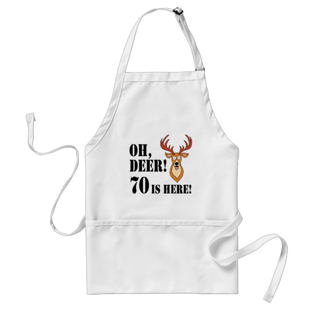 Oh Deer 70th Birthday Adult Apron (Front)