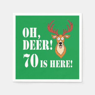 Oh Deer 70th Birthday Napkins