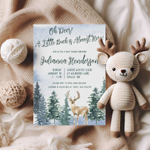 Oh Deer! A Little Buck is Almost Here! Baby Shower Invitation