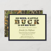 Oh Deer, A Little Buck Is On His Way! Camo Invite (Front/Back)