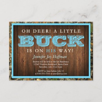 Oh Deer  A Little Buck Is On His Way! Camo Invite by CleanGreenDesigns at Zazzle