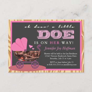 Oh Deer  A Little Doe Is On Her Way! Camo Invite by CleanGreenDesigns at Zazzle