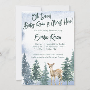Oh Deer! A New Baby is Almost Here! Baby Shower Invitation