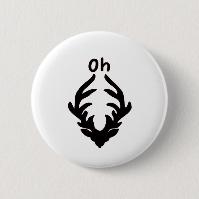 Oh Deer Artistic Clean Style  Button (Front)