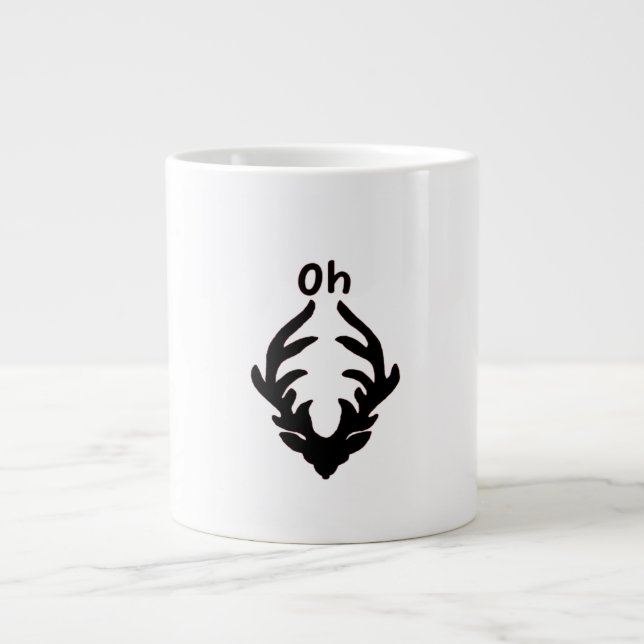 Oh Deer Artistic Clean Style  Giant Coffee Mug (Front)