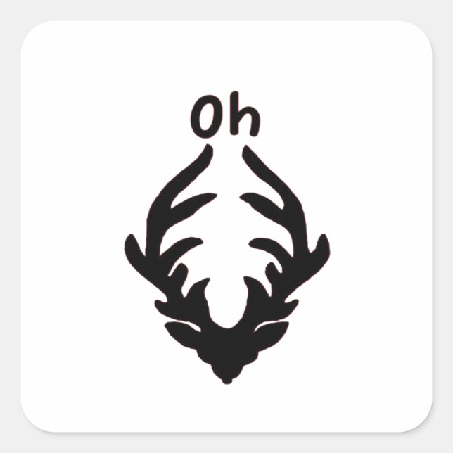 Oh Deer Artistic Clean Style  Square Sticker (Front)