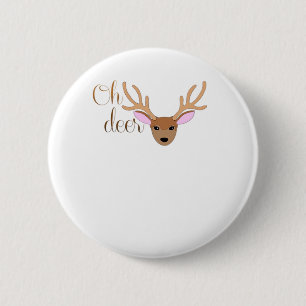 Oh Deer Artistic Style Button