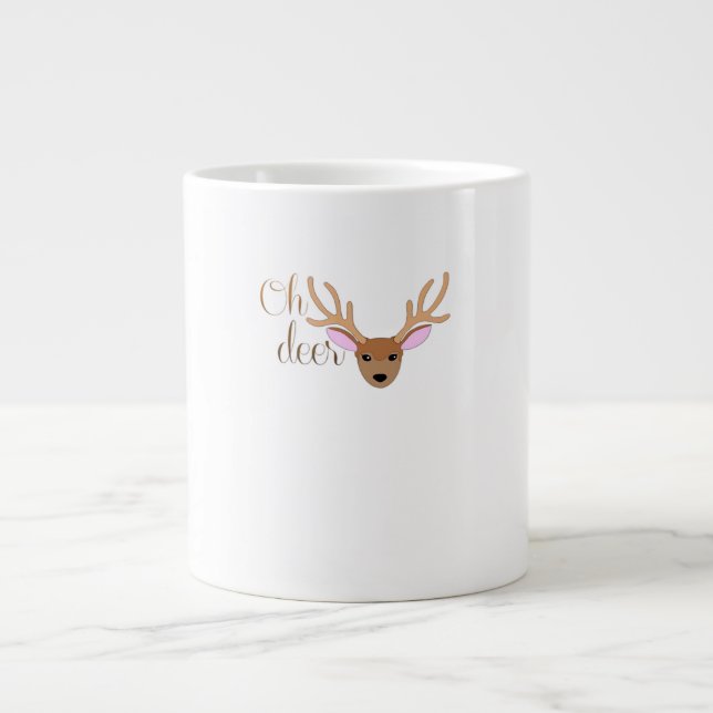 Oh Deer Artistic Style  Giant Coffee Mug (Front)