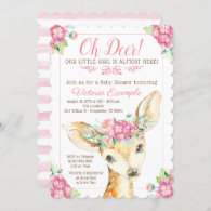 Oh Deer Baby Girl Shower Invitations