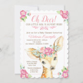 Oh Deer Baby Girl Shower Invitations (Front)