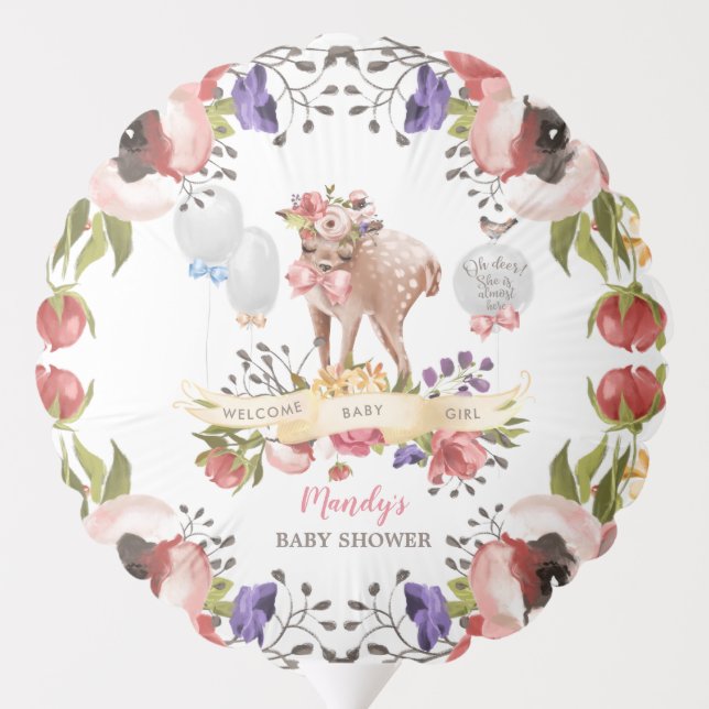 Oh Deer Baby Shower Balloon (Back)