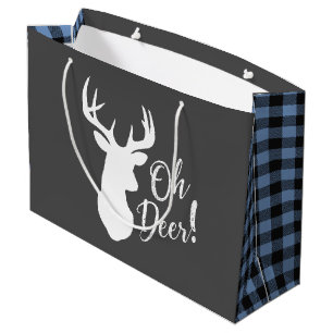Oh Deer Baby SHower Blue Boy Large Gift Bag