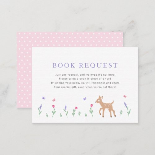 Oh Deer Baby Shower Book Request Enclosure Card