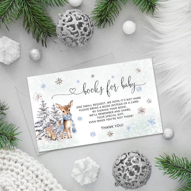 Oh Deer Baby Shower Books For Baby Enclosure Card (Creator Uploaded)
