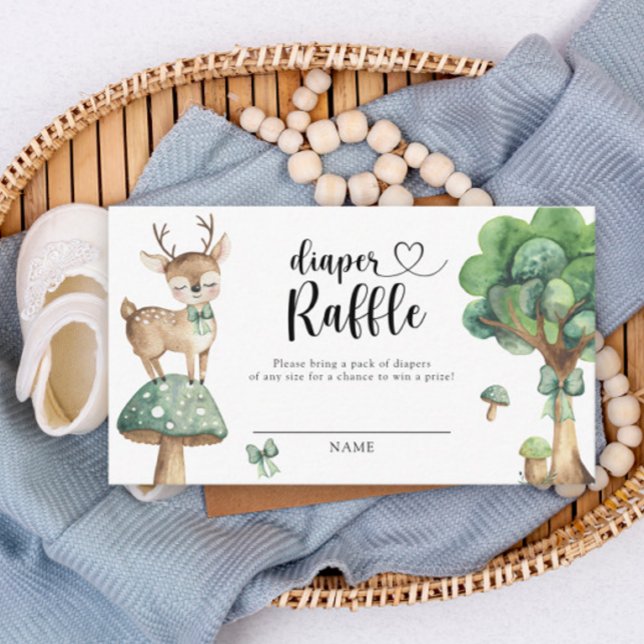 Oh Deer Baby shower - diaper raffle Enclosure Card (Creator Uploaded)